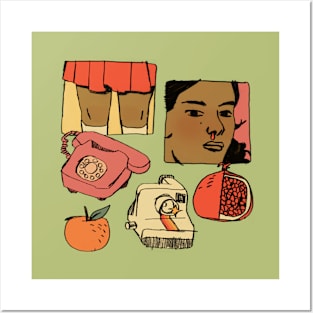 girl & pomegranate Posters and Art